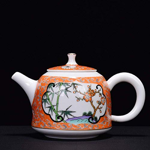 sjdoPulse Tetera De Cerámica Esmaltada Antigua, Juego De Té Verde De Kung Fu Jin Jun Mei, Tetera Individual De Porcelana para El Hogar