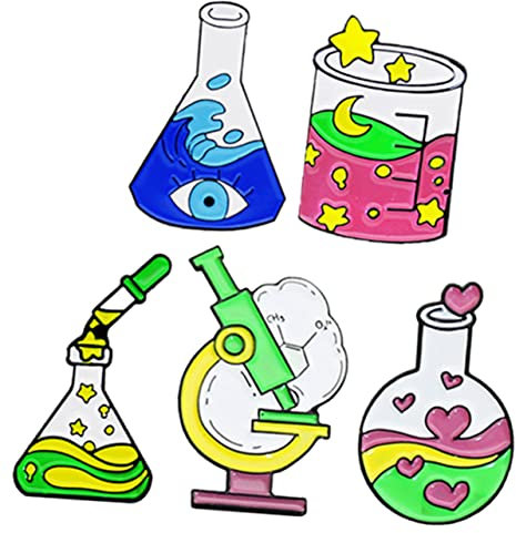 DEARMAMY Für Naturwissenschaftslehrer Dekoratives Broschen-set Laborausrüstungsthema