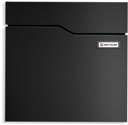 Metzler Boîte aux Lettres Noire RAL 9005 avec Compartiment journaux – Plaque Nominative Interchangeable – boîte Postale Murale élégante en Acier thermolaqué, Robuste & étanche | Hoffmann
