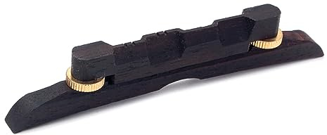 BESTonZON Gitarrensteg Für Mandoline Aus Ebenholz Höhenverstellbar Mit Knöpfen Ersatz Für Alten Steg Leicht Und Einfach Zu Befestigen