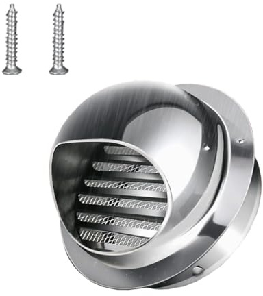 Generico Copertura per Griglia di Ventilazione Griglia di Ventilazione A Sfera Addensata Antipioggia Antivento per Scarico A Parete Esterna, Scarico della Cappa(11cm/4.4in)