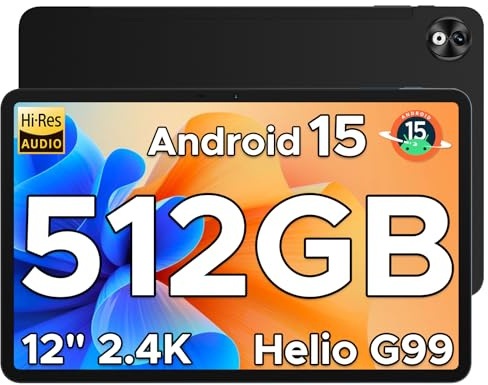 DOOGEE T40 PRO Android 15 Tablet 12 Zoll Helio G99, 20GB RAM 512GB ROM(2TB TF), 4G LTE,10800mAh Akku, 2.4K Display Tablet mit SIM Card Slot, 16MP+8MP 4G Dual SIM/5G WiFi/GPS/Widevine L1