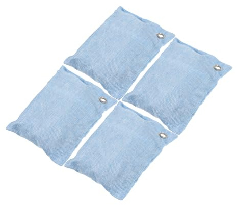 BESTYASH Sacchetti Assorbiodori in Carbone di Bambù 4 Pezzi, Purificano L’aria e Assorbono Odori, per Auto e Ufficio, Non Tessuto