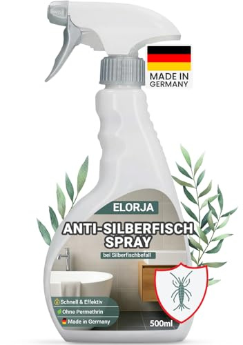 Elorja® Silberfisch-Spray mit Sofortwirkung 500 ml [Sofortschutz] Silberfisch Spray gegen Silberfische und Papierfische - Alternative zu Silberfisch-Köderdose & Silberfischfalle
