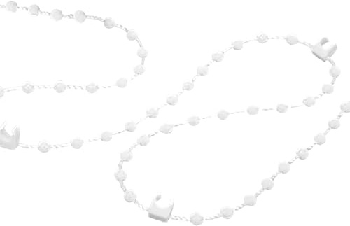 10 Meter 100 clips Vertical Blind Bottom Chain, Blind Chain Vertical Blinds Accessories, verticality blinds repair parts, White Roller Blinding Pearl Chains, for 3.5 Inch/89 mm Slats (white)