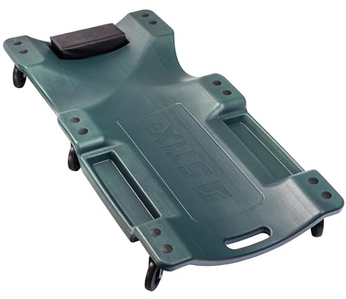 Stix verkstad-rullbräda KFZ verkstad rullstol 101 cm, monteringssäng verkstadssoffa, lastkapacitet 150 kg med nackstöd 6 rullar verktygshyllor