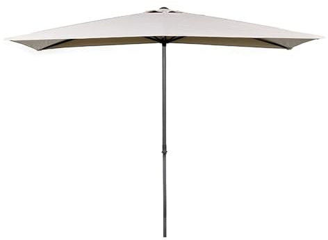Verstellbarer weißer Halbschirm Ø 200 cm - Gartenschirm für den Außenbereich, neigbarer Sonnenschutz für Balkon, UV-Schutz, rechteckiges Design, perfekt für Terrasse und Deck