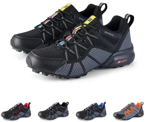 FELDLUFT OrthoBalance Chaussures de randonnée orthopédiques antidérapantes pour homme, Noir , 42 EU