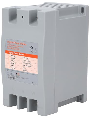 Stylebest Convertidor Monofásico a Trifásico, Cambiador de Fase Digital para Equipos de Motor de Tamaño Compacto, Alta Eficiencia Energética, Fácil Instalación para Uso Residencial y