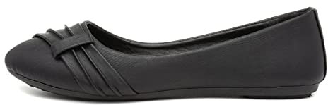 Lilley Gina Womens Black Front Pleated Ballerina - Size 3 UK - Black