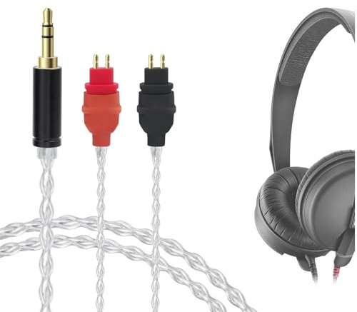 Geekria Apollo Silbervergoldetes Audiokabel kompatibel mit Sennheiser HD25, HD25-C, HD 25 Kopfhörern, 3,5-mm-Ersatzkabel, Hi-Res, HiFi Upgrade (5ft/1,5m)