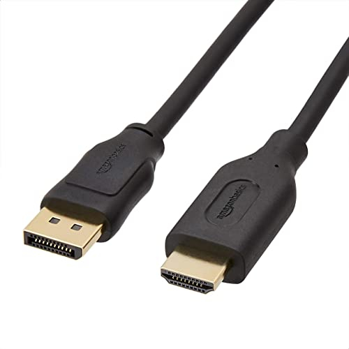Amazon Basics 5-Pack DisplayPort to HDMI Display Cable, Uni-Directional, 4K@30Hz, 1920x1200, 1080p, Gold-Plated Plugs, 3 m, Black