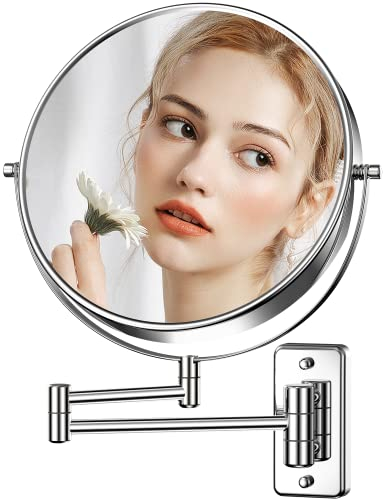 Benbilry Gospire 9 Zoll Wandmontage Kosmetikspiegel mit 1X/ 10X Vergroßerung Doppelseitiger 360°Schwenkbar Wandspiegel Rasierspiegel fur Badezimmer Hotel Schminkspiegel, Schwarz