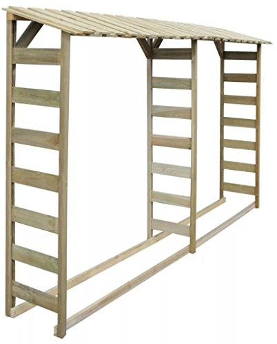 pedkit Feuerholz-Lagerschuppen Brennholzregal Brennholzlager Kaminholzregal Feuerholzständer Schuppen Holzlager Garten Kaminholzunterstand Kaminholzlager 300 x 44 x 176 cm (L x B x H)