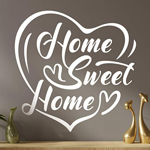 Wandtattoo mit Zitat Home Sweet Home, für Flur und Wohnzimmer, motivierend, für Küche, Schlafzimmer, Zitate Welcome, entfernbar, Vinyl, zum Selbermachen, für Flur