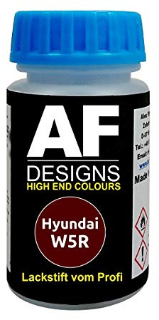 Alex Flittner Designs Lackstift für Hyundai W5R Wine Red Perl | Lackstift geeignet für Farbcode: W5R und Farbname: Wine Red Perl