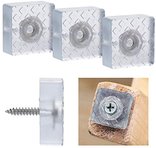 20 pcs Almohadilla de Gomay con Tornillo- Set, Almohadillas Antideslizantes de Forma Cuadrada de Goma, Protector de Patas para Sillas, Mesas