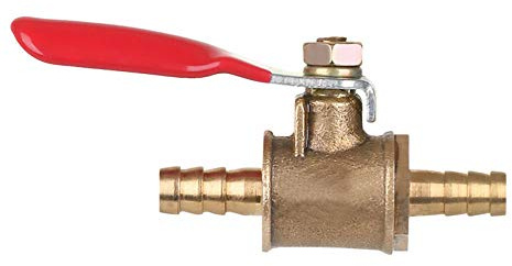 ExcInter 6mm Hose Barb Inline Water/Air Gas Fuel Line Shut-Off Brass Ball Valve 180 Degree Operation Handle