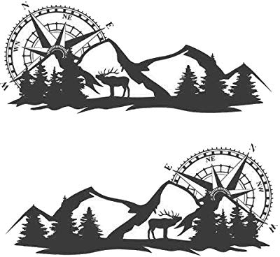 Grevis Wohnmobil Wohnmobil Universal Body Sticker DIY Kompass Navigation Tier Aufkleber Aufkleber Dekoration für Car Caravan Trailer