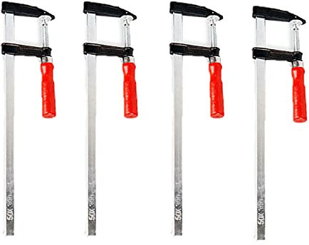 BOVDC Serre Joint Rapide, Serre Joint Dormant, en Acier Malléable Presse Antirouille Antidérapant pour Menuisier 4 Pièces (300-1200mm)