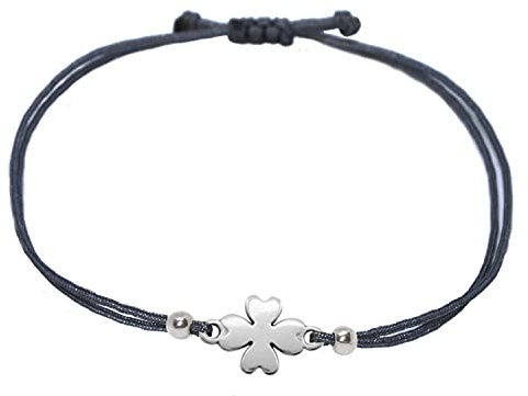 Selfmade Jewelry Armband Damen Kleeblatt Silber Größenverstellbares Glücksarmband mit Klee Handmade Inkl. Geschenk-Verpackung