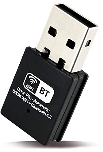 Adaptador USB WiFi Bluetooth - Tarjeta de Red WiFi Doble Banda 2.4Ghz/5.8Ghz + Bluetooth 4.2 Dongle Receptor WiFi para PC sobremesa Pincho Driver Free