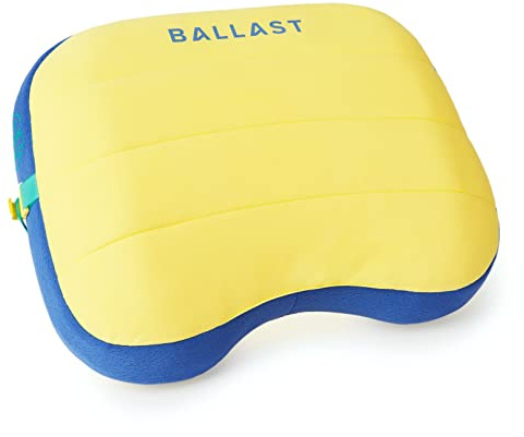 Ballast Beach Pillow – Comfy, Durable & Compact, Stays Put on Windy Beaches with Patented Sand Pouch, Inflatable Pillow for Beaches, Pools, Camping, Festivals and Travel (Sunshine Yellow)