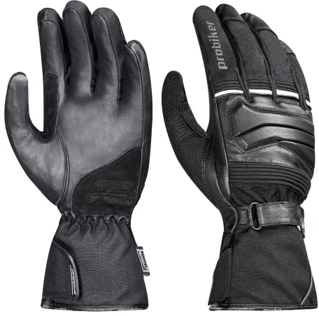 Probiker Season III Motorradhandschuhe, Wasserdicht, Winddicht, Atmungsaktiv, Knöchelpolsterung, Weitenverstellbare Stulpe, Abriebfeste Oberhand, XS-3XL