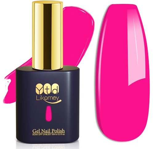 YTD Likomey Smalto Semipermanente per Unghie in gel,15ml Rosa caldo UV LED Smalti Semipermanenti Professionale Manicure Gel Nail Polish