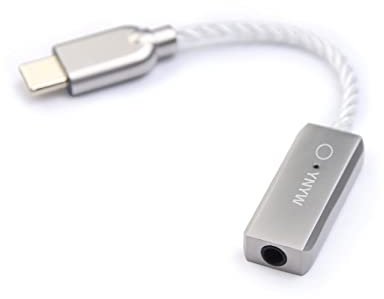 YNYW Portable USB DAC Headphone Amplifier USB-C to 3.5mm for Smartphone Support 32bit/768kHz DSD512 MQA 16-600ohm Headphone 0.015kg Lightweigt amps