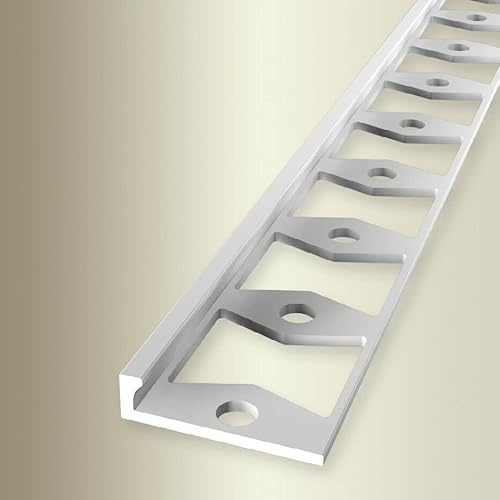 PROVISTON | Abschlussprofil | Breite: 21 mm | Höhe: 2 mm | Länge: 2500 mm | Aluminium Natur | Doppel-K-Profil | Geschlossen Gestanzt
