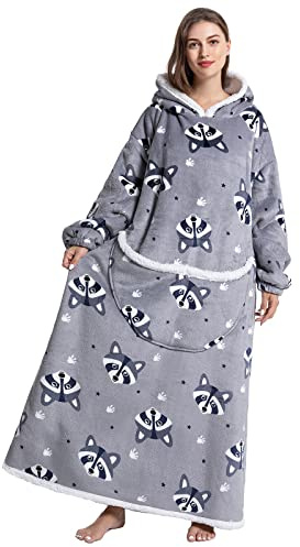 JOREAY Übergroße Hoodie Decke mit Ärmeln für Damen Herren, Sherpa Kuschelig Deckenpullover, XXL Deckenhoodie Kuschelhoodie