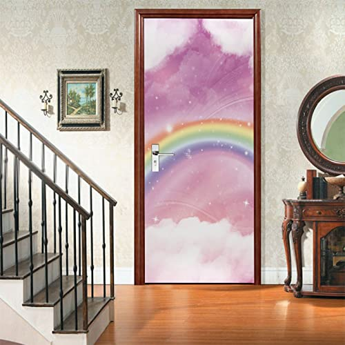 Türaufkleber Bunt & Regenbogen Türtapete Selbstklebend Türposter Kinderzimmer Fototapete Türfolie Poster Tapete Türaufkleber 3D Decoration Aufkleber PVC Selbstklebend B85 x H205cm