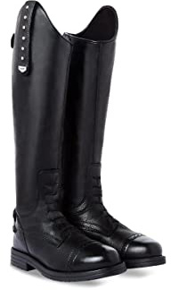 HORZE Botas de equitación para niños Portland con cristales, Negro , 39 EU