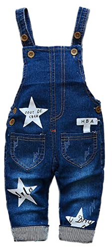 AOOPOO Salopette Jeans Bimbo Bambina Abbigliamento Bambino Tuta Neonata Pantaloni Lunghe Jeans Tuta Blu Denim Pantaloni Lunghe Jumpsuits