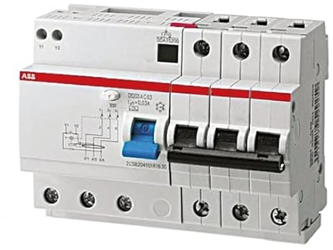 ABB RCBO System Pro M Compact DS203 FI/LS-Schalter 25A, 3-polig, Empfindlichkeit 30mA, DIN-Schienen-Montage