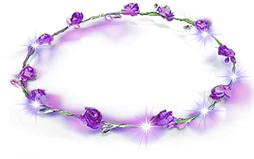 LED Blumenkranz Haarschmuck für besondere Tage (Lila)