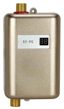 Chauffe-eau électrique instantané Chauffe-eau Électrique Instantané Sans Réservoir, Chauffe-eau Sous L'évier For Le Lavage De Et De La Salle De Bain Pour cuisine, salle de bain, lavage(Package 2-Gold)