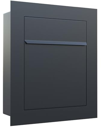 Bravios - Cassetta delle lettere da incasso a incasso, colore: Nero