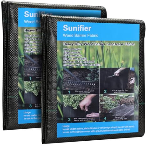 WBF-1,2 m x 30,5 m, tessuto anti-erbacce in tessuto per giardino, pacciame nero per paesaggistica, tessuto anti-erbacce per aiuole da giardino (WBF-1,2 m x 30,5 m)