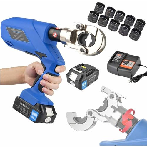 LSBHPPD Crimpatrice idraulica elettrica,Pressatrice a Batteria,Strumento di Crimpatura per Cavi di Alimentazione Elettrica della Batteria, Funzione di Ripristino di Un Pezzo,300mm²