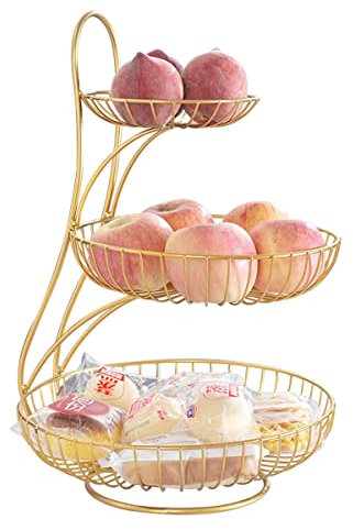 Fruteros de Cocina Bandeja rústica de cocina escalonada for decoración de pasteles, soporte de frutas for postre, bandeja for magdalenas escalonadas, fiesta, boda, cumpleaños Cesta de Frutas