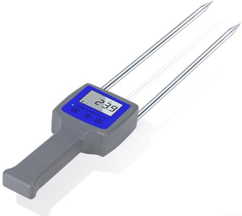 Misuratore di umidità del legno, 4 display LCD digitale per segatura del legno, analizzatore di umidità per balle di fieno