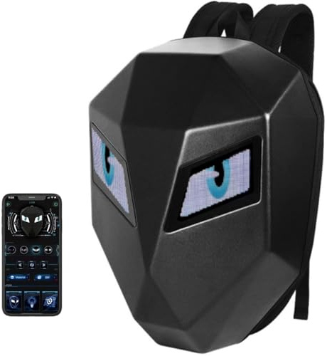 Denash Zaino per Moto Knight LED, Zaino per Moto con Schermo a Colori Programmabile 3D, Borsa per Casco Impermeabile di Grande capacità
