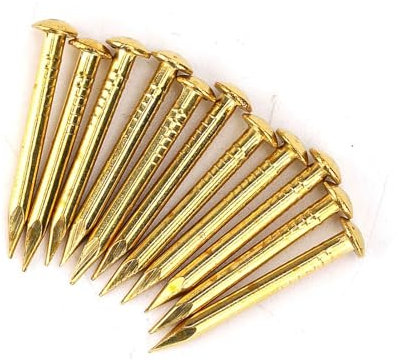 Luqeeg Clou à Tête Ronde en Laiton de 100 Pièces, Accessoires de Quincaillerie de Charnière de Meuble, Fixation Solide, Installation Facile, Matériau en Laiton de qualité, Disponible