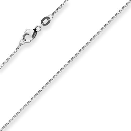 1,1mm Panzerkette Collier Halskette aus 750 Gold Weißgold 45cm