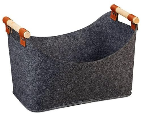 GSCLZ 45 X 32 X 40 Cm Foldable Wood Basket 57 L Foldable Clothes Storage Basket Wood Carrying Bag For Firewood Wood