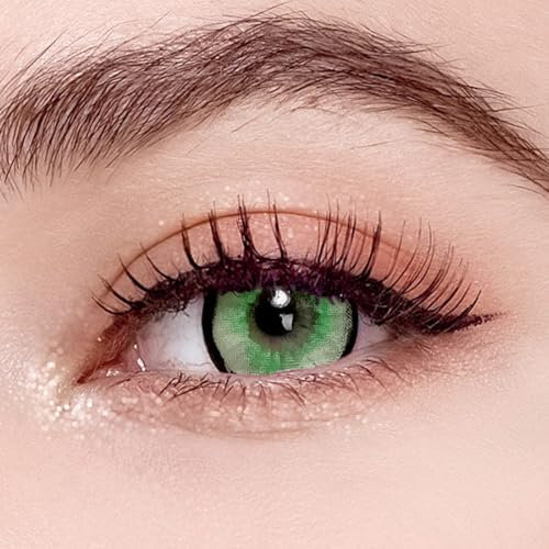 3 Paar Grün Tageslinsen Mit Stärke. 1-DAY Kontaktlinsen 'Wendy Grün', leicht einzusetzend - Topqualität für Cosplays, Fasching, Karneval und Halloween (-1.25 Dioptrien,Green)