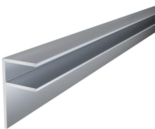 F - Profil mit 10mm Innenmaß aus Aluminium für Stegplatten, Glas, Kunststoffplatten - 1000mm lang
