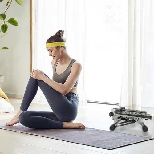 Stepper 2-in-1 mit elastischen Seilen, Mini-Stepper für Wohnung mit Display, multifunktional, Stepper für Zuhause, ideal für Beine, Arme, Gesäß, bis zu 150 kg